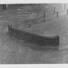 Bridge flooded One of the bridges completely submerged.