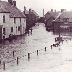 Barnards in flood The little girl on the steps of Barnards is Hazel Goddard, now Pamplin. Herbie Goddard, her father, was dubbed 'The Mayor of East Meon'.
