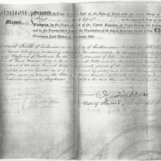 1851 Fine on Samuel Kille 1851 record of purchase by Samuel Kille, builder, on surrender by William Earwaker, shopkeeper