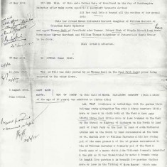 1892 Abstract of Title of Mrs Stevens to copyhold dwelling house and premises 1892 Will of Elizabeth Gale (of Froxfield) leaving property to Mabel Elizabeth Merrett. Note that in July 1889, Mabel became Mrs Stevens.