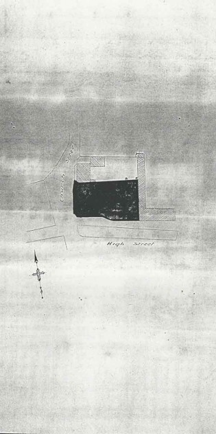 1892 site plan, showing that at this stage the property included what later became separate house and shop.