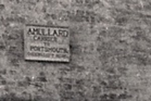 A Mullard Carrier to Portsmouth The sign reads 'A Mullard, Carrier to Portsmouth'. His competitor, Noble White, lived just 100 yards down the High Street.