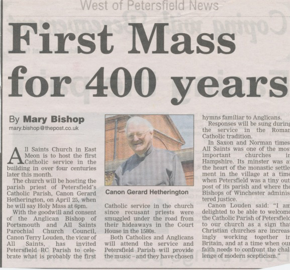 Petersfield Post notice of event. 2013.