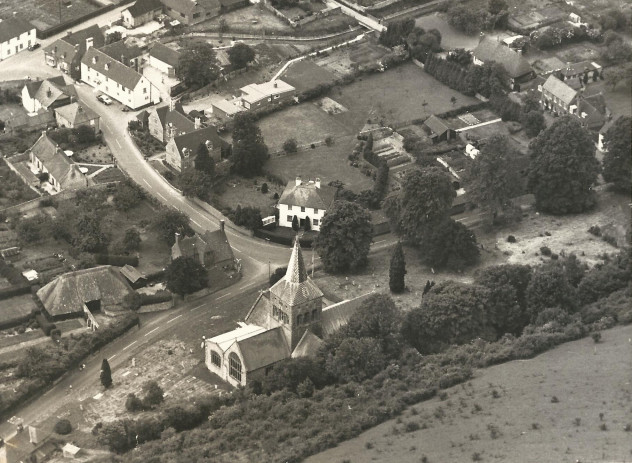 All Saints Church either from the air or  from Park Hill, 1930s/40s?