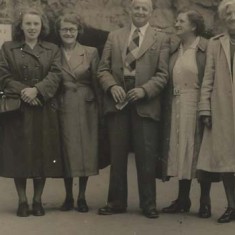 Archie & Mrs Hobbs with Jean and Hilda Hoare and Mrs Darby