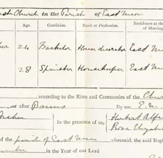 1899, certificate of marriage, Albert Fisher to Edith Land