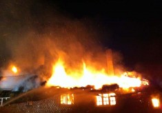 Brook and Hockley Cottages fire, 2013. The fire.