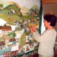 Cathy putting in the final touches Cathy Clayson putting in the final touches