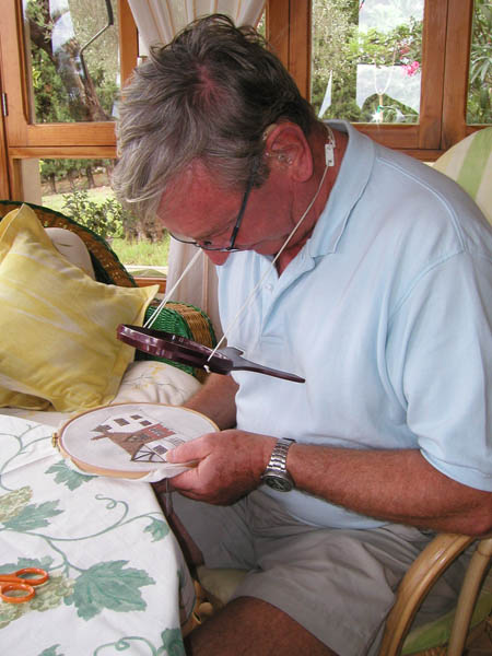Charles Clayson at work in Mallorca