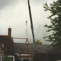 A giant crane was used to lift the framework and lower it into position.
