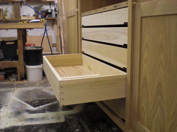 One of the drawers complete with oak front