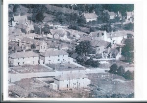 East Meon post war, The Tudor House on the extreme left.