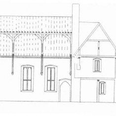 Edward Roberts elevation of the west side of The Hall.  | Edward Roberts