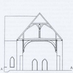Edward Roberts elevation of south side of The Hall.