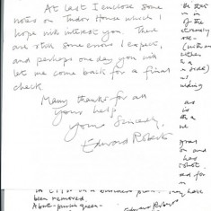 Edward Roberts note to Tricia Blakstad 1992