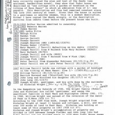 Edward Roberts notes including list of owners