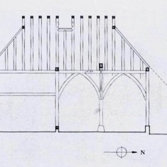 Sketch of the long section of the cottage.