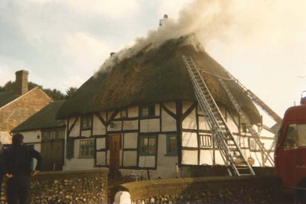 Fire at White Cottage (Denys Ryder collection)