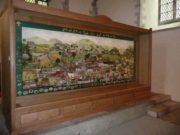 The frame in situ in the North Transept