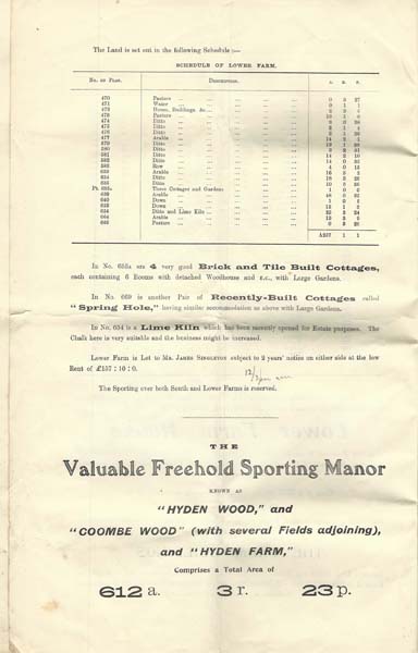 Freehold sporting manor, Hyden Farm, Coombe Wood and Hyden Wood