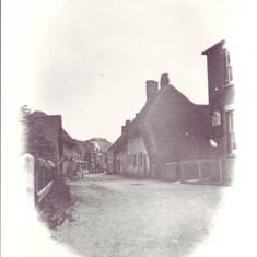 Glenthorne vignette An early view of East Meon High Street. Glenthorne House can be seen in the distance, in the centre.