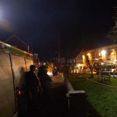 High Street appliances On arrival crews from Petersfield, Droxford and Horndean found a well-developed fire, believed to have started in the chimney stack.