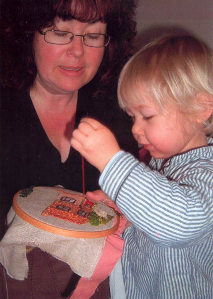 Some (above, Jane Sims and grandson) were very young ...