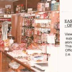 Jean Emptage at the Post Office counter, at the northern end of the Post Office Store. Jean was the last postmistress to run the service from the building on Church Street.