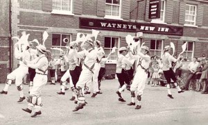 Morris Dancing outside the New Inn, 1960s