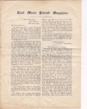 Parochial Magazine, July 1927, page 1