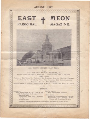 Cover of All Saints Parochial Magazine, July 1927