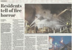Brook and Hockley Cottages fire, 2013. Press reports.