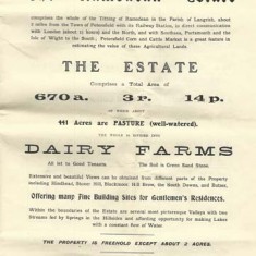 Ramsdean estate general, Dairy Farms &c Ramsdean estate general, Dairy Farms &c. Improriate tithe rent change £190.0.1d