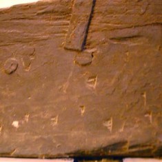 A scarf join, evidence of construction in the early 14th century.