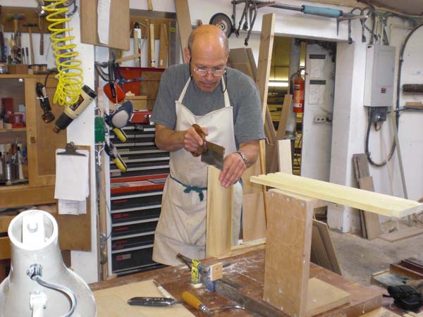 Steve cutting dovetails