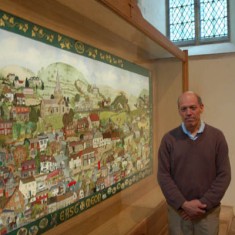 The Millennium Embroidery with Steve Lamont, who built the frame,