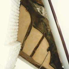 Truss beam and plaster after restoration