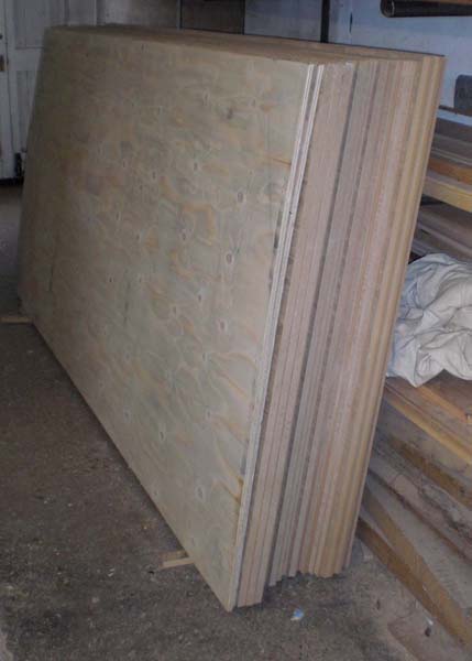 Veneered boards, machined and ready for planning