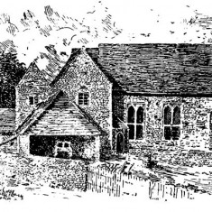 Victoria County engraving of Court House farm, as it was until early in the 20th century.