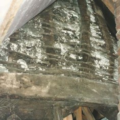 Wattle and daub and gable bared