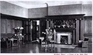 Organ Rooms with school cups on mantelshelf