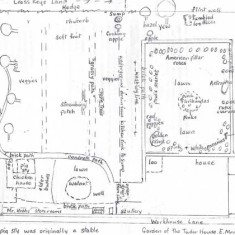 Olivia Tottle's plan of the garden in the 1940s/50s - much of it dedicated to the growing of produce.