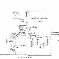 Olivia Tottle's plan of the ground floor in the 1940s and 50s
