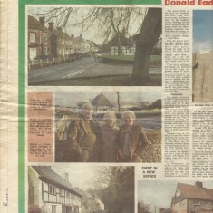First of three scans of East Hampshire Post. Centre photo shows Herbie Goddard with his wife Nellie and Margery Lambert