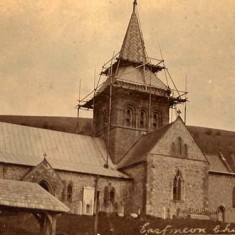 Church with scaffolding
