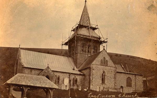 Church with scaffolding