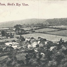 Western end of village, early in the reign of George V. The Institute can be seen, and Aburrow's wheelwright workshop, but the rifle range has not yet been built. Rose Cottage is still in front of Heycroft.