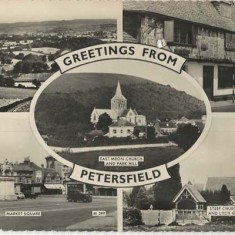 Greetings from Petersfield (East Meon in centre of montage).
