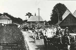 Procession by Hyde Cottage, c 1920