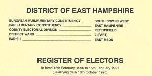 Register of electors 1996/7